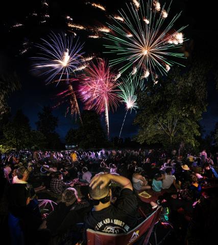 Fireworks display at SUB's Light of Liberty event, held at Island Park