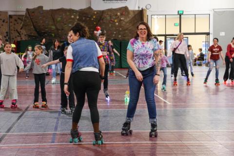 People roller skating at Bob Keefer Center