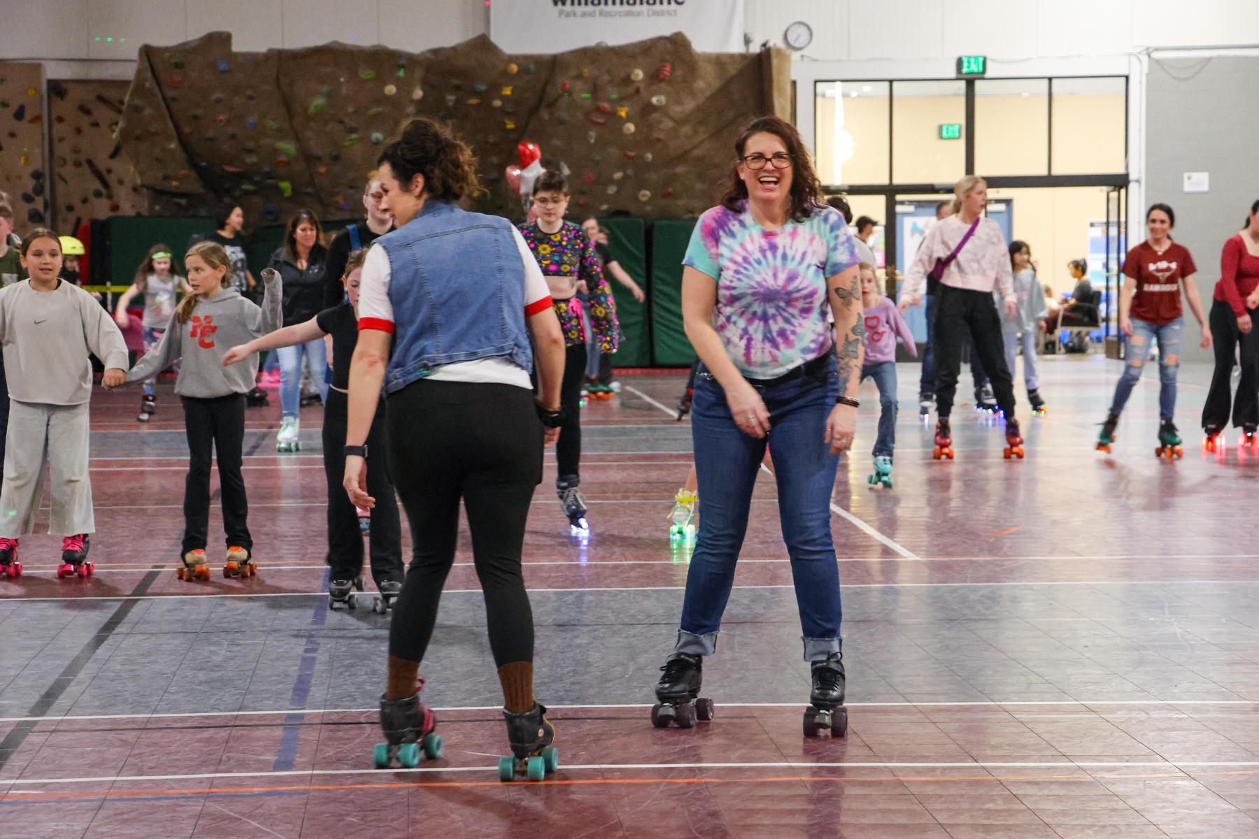 People roller skating at Bob Keefer Center