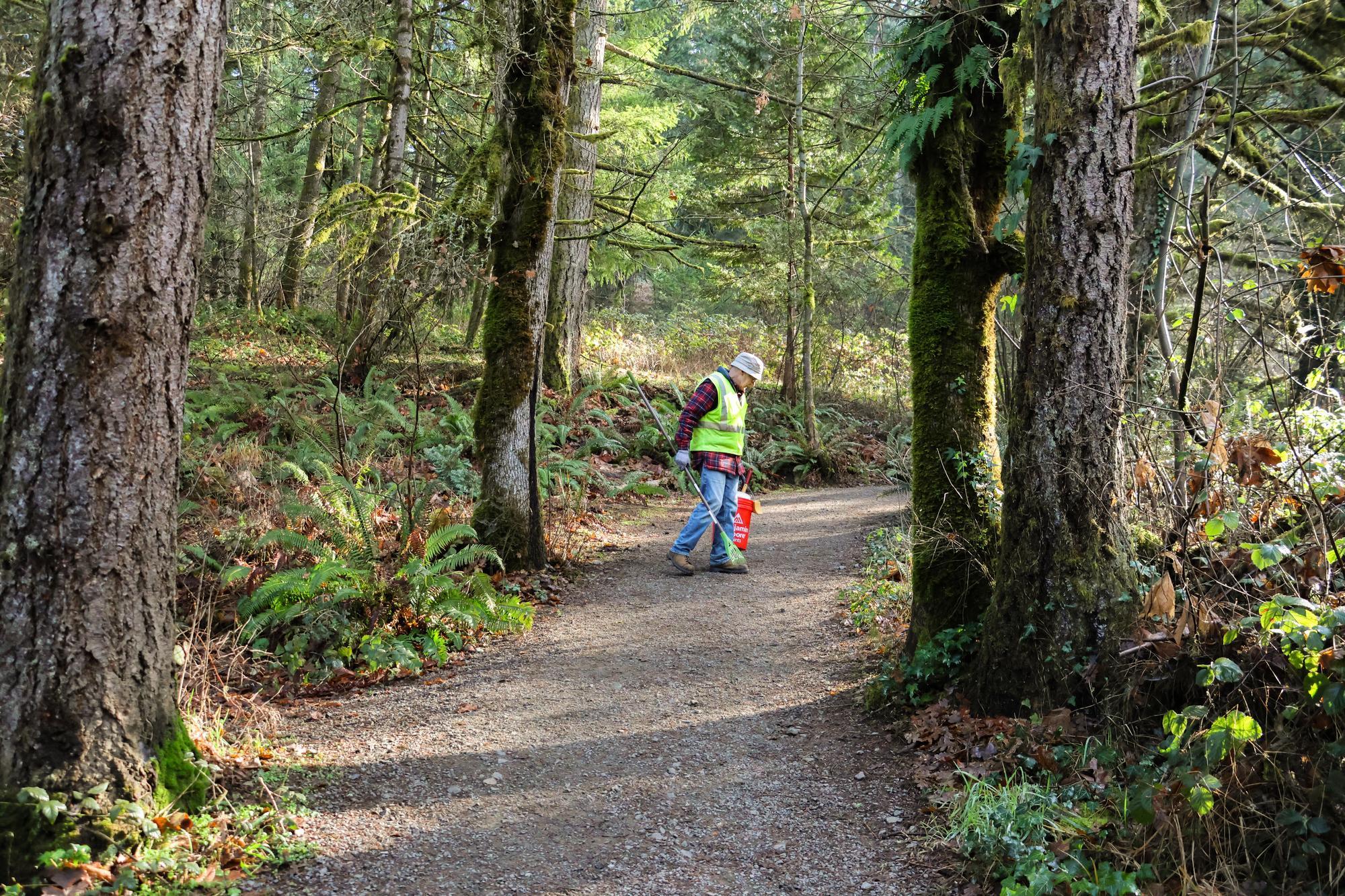 larry maintaining the trail