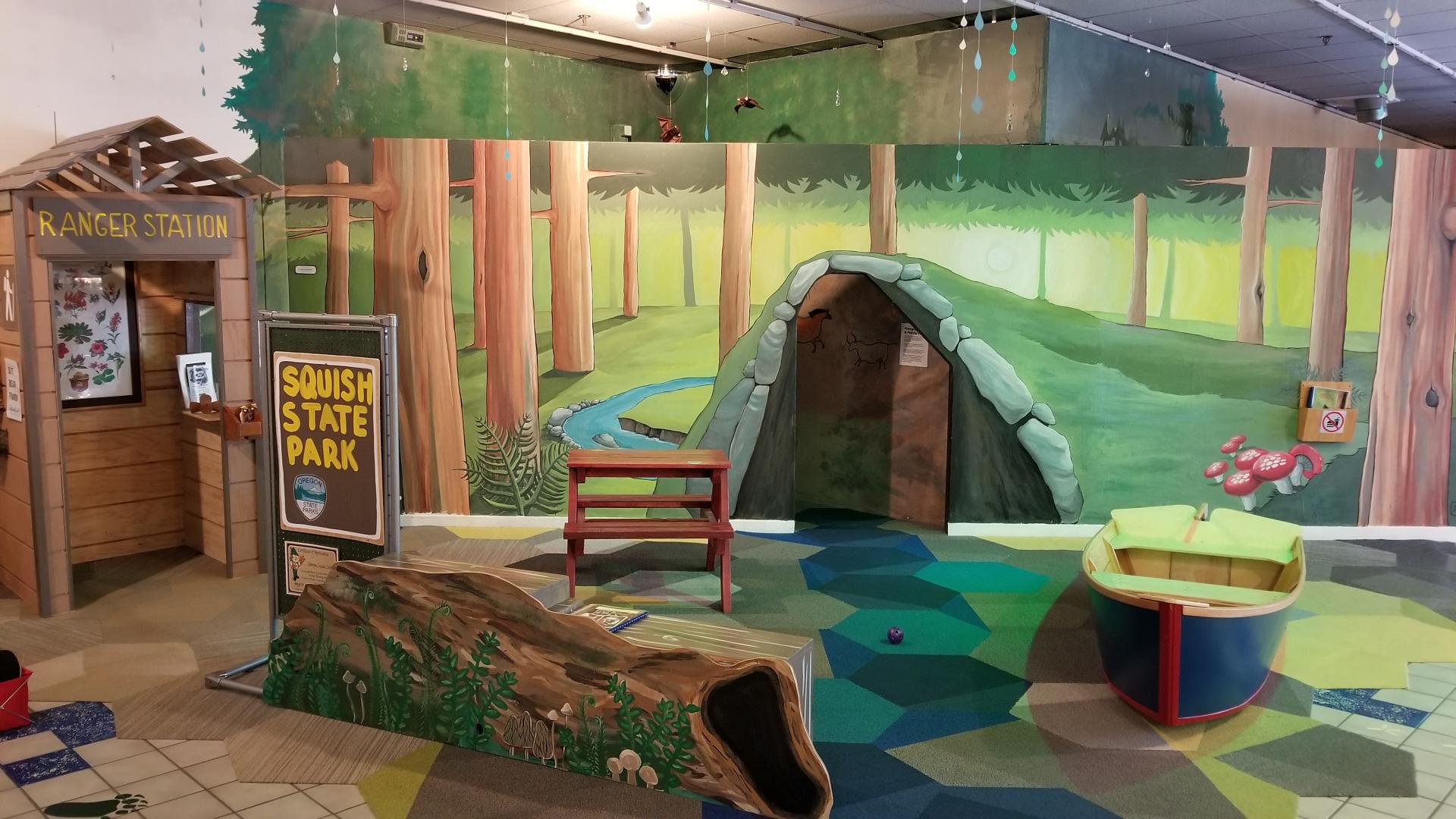 A camp play area at Adventure Children's Museum