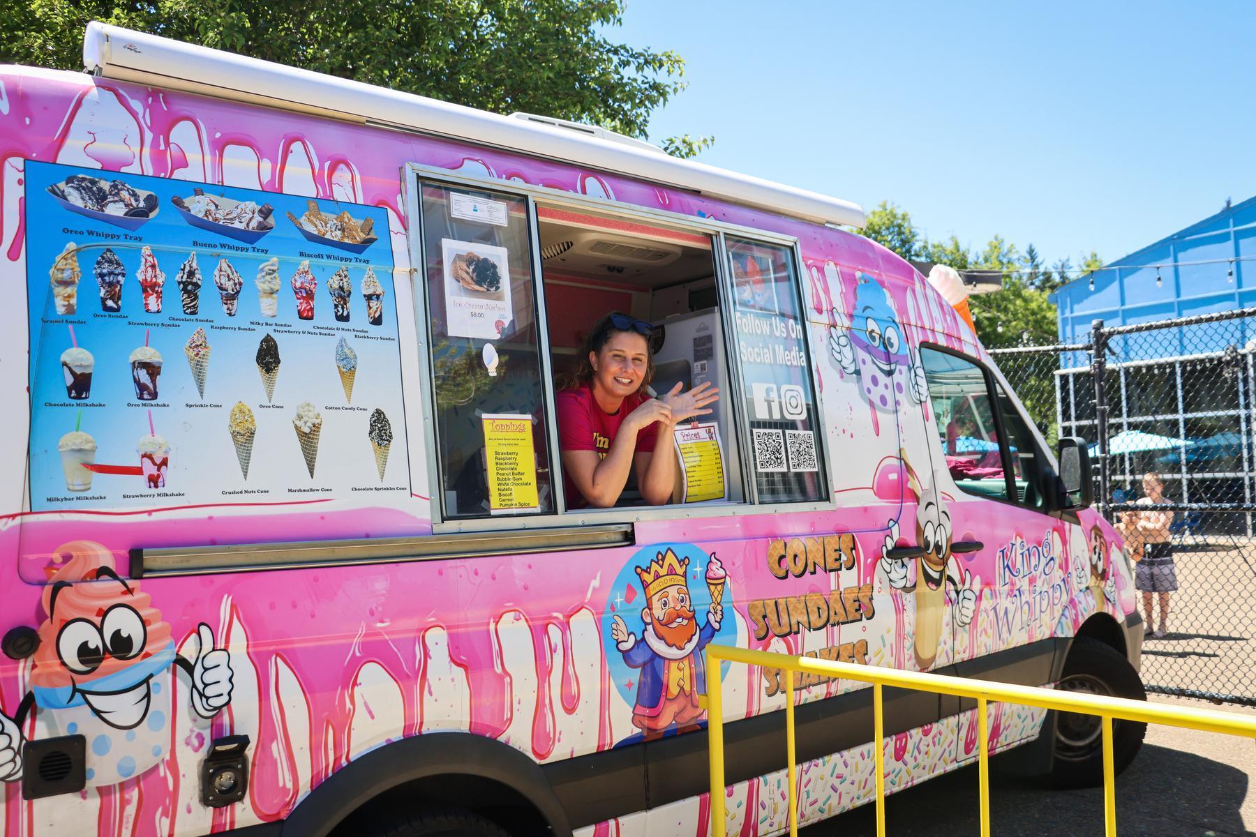 King Whippy Ice Cream Truck is available on the outdoor sundeck