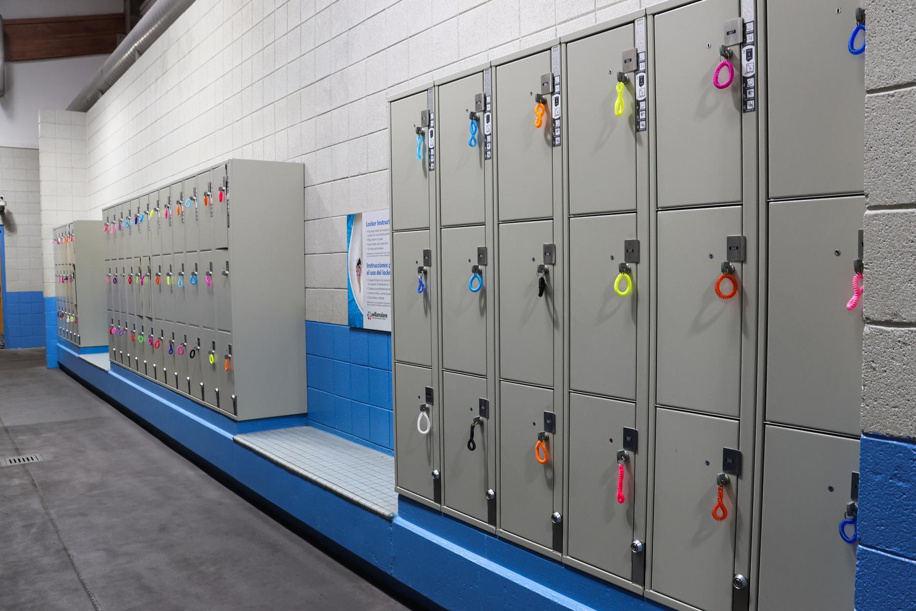 Lockers available at Splash in changing areas