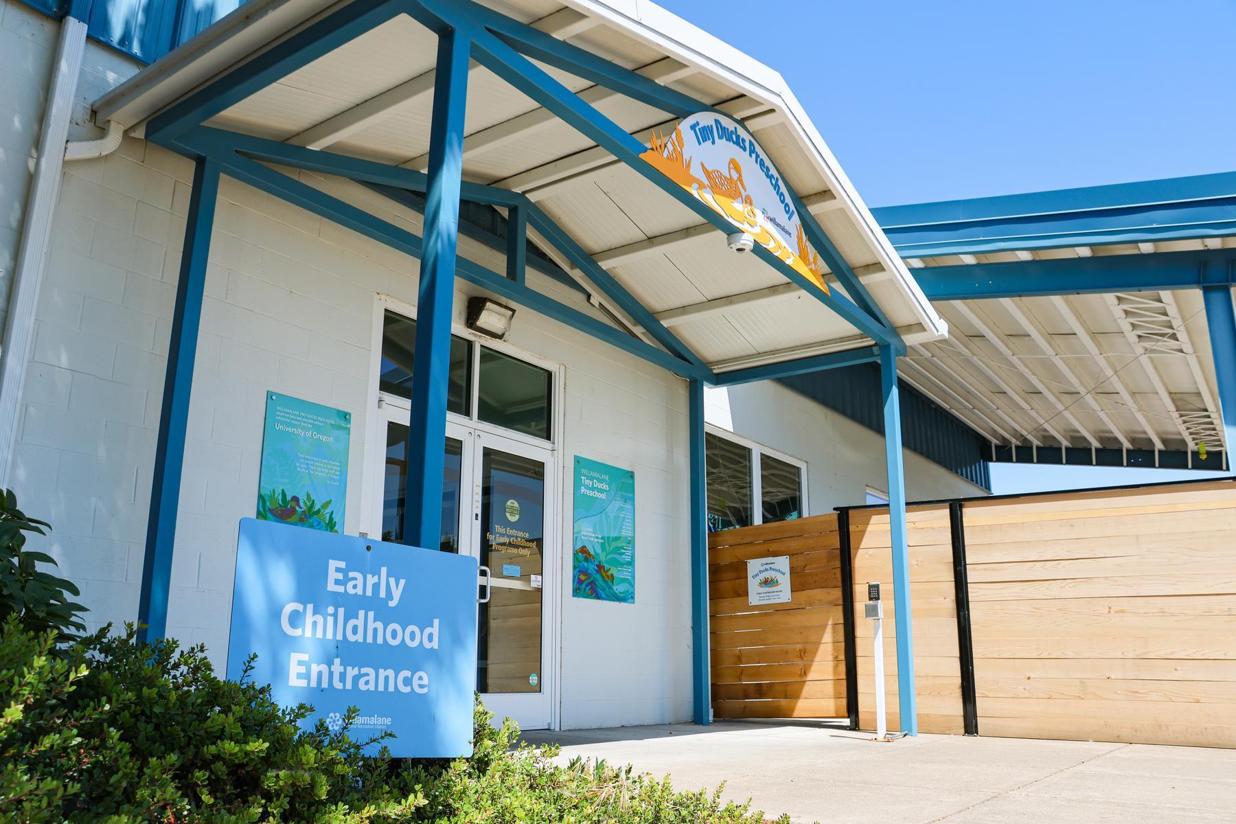 The Tiny Ducks Preschool features a keypad entry for security