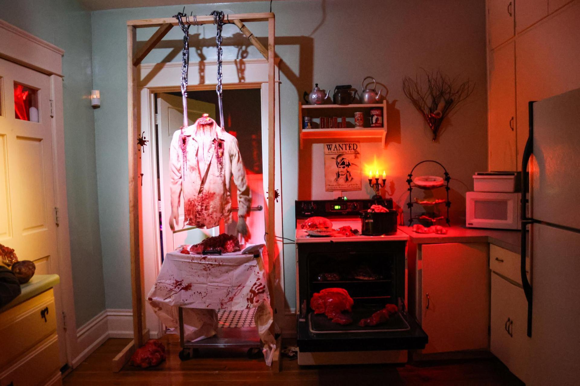 a gory kitchen scene